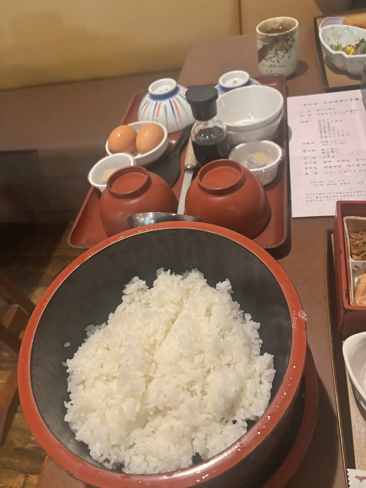 季の湯 雪月花の朝食の竈炊きご飯