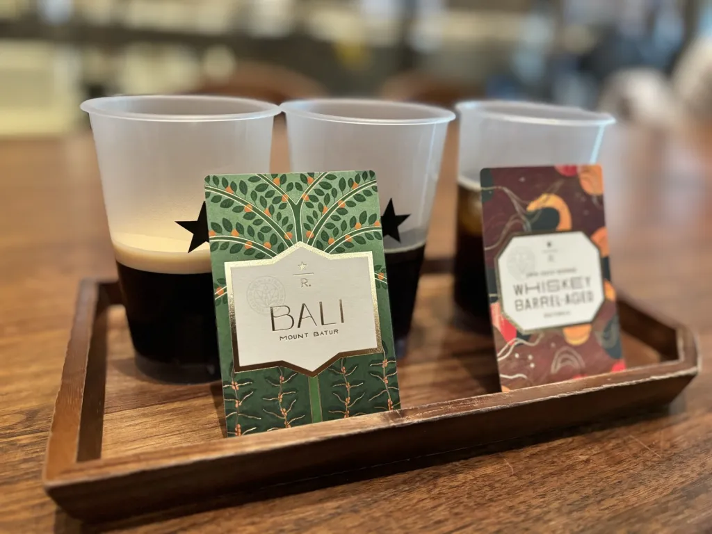 ロースタリーで注文したコーヒーの飲み比べ